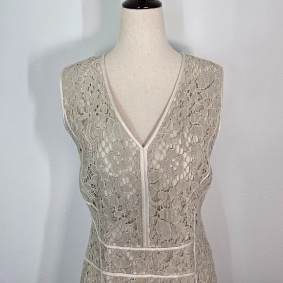 LAFAYETTE 148 NEW YORK  essie sheath lace mini dress sleeveless V-neck Sz 6 - Picture 3 of 9
